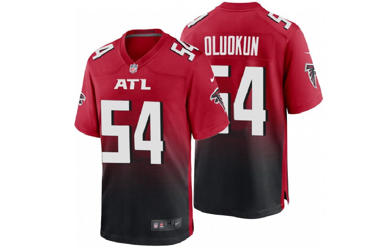 Men Atlanta Falcons #54 Foyesade Oluokun Nike Red Game NFL Jersey
